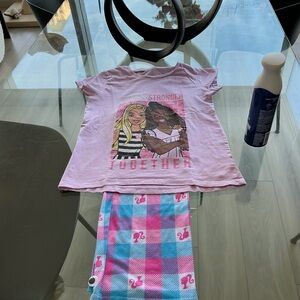 Source Unknown Pink 'Stronger Together' Girls Pajama Set with Plaid Pants